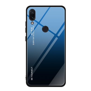 XIAOMI Redmi Note 7 mėlyna+juoda tracy GLASS nugarėlė