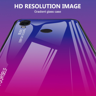 XIAOMI Redmi Note 7 mėlyna+rožinė tracy GLASS nugarėlė 1