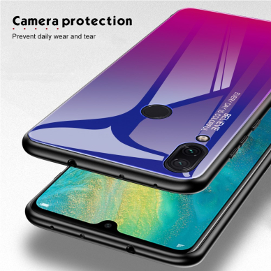 XIAOMI Redmi Note 7 mėlyna+rožinė tracy GLASS nugarėlė 8