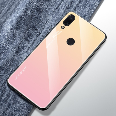 XIAOMI Redmi Note 7 rausva tracy GLASS nugarėlė 1