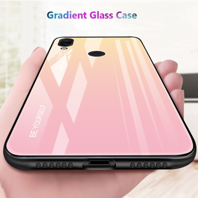 XIAOMI Redmi Note 7 rausva tracy GLASS nugarėlė 2