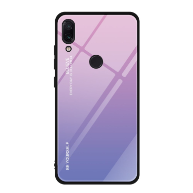 XIAOMI Redmi Note 7 rausva+alyvinė tracy GLASS nugarėlė