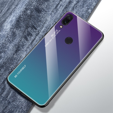 XIAOMI Redmi Note 7 violetinė+mėlyna tracy GLASS nugarėlė 2