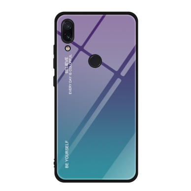 XIAOMI Redmi Note 7 violetinė+mėlyna tracy GLASS nugarėlė