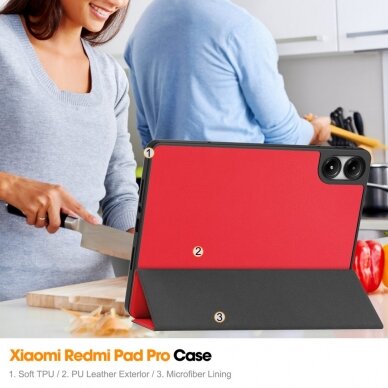 Xiaomi Redmi Pad Pro 12.1" red TRIFOLD dėklas 7