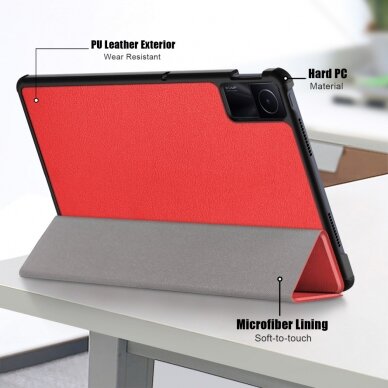 Xiaomi Redmi Pad SE 11" red TRIFOLD dėklas 6