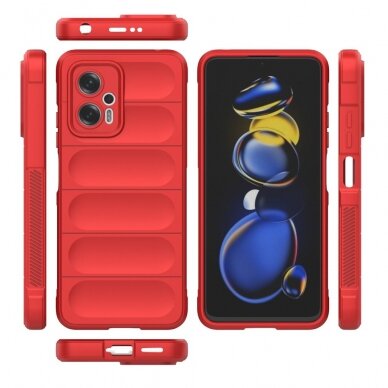 XIAOMI REDMI POCO X4 GT raudona Tracy Anti-slip Rugged nugarėlė 6